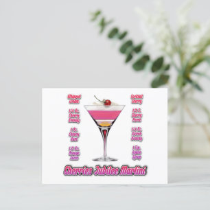 Cherries Jubilee Martini Cocktail Recipe Art Briefkaart