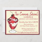 Cherries Jubilee Sundae Ice Cream Social Kaart (Voorkant)