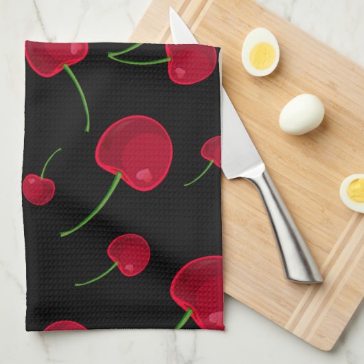 Cherries Kitchen Towel Theedoek (Quarter Fold)