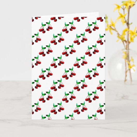Cherries Pattern Kaart (Gele Bloem)