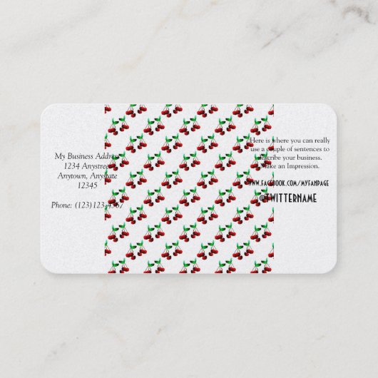 Cherries Pattern Visitekaartje (Achterkant)