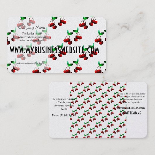 Cherries Pattern Visitekaartje (Voorkant / Achterkant)