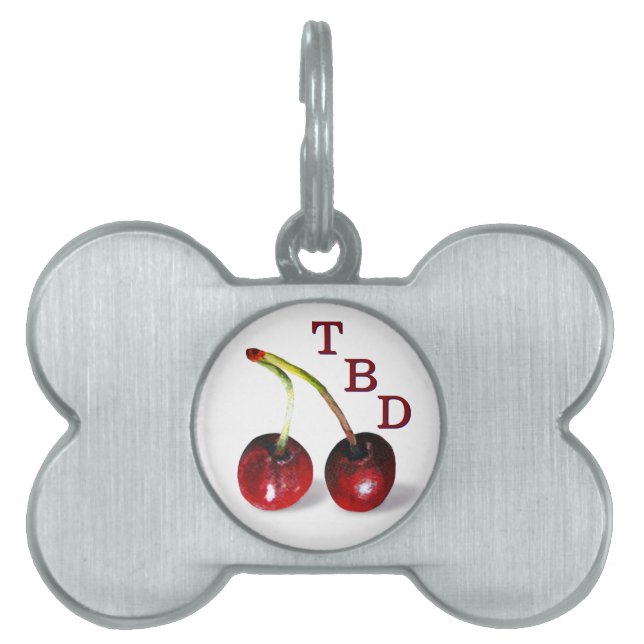 Cherries Pet Tag Huisdieren Naamplaatje (voorkant)