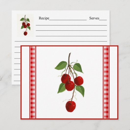 Cherries Recipe Card Briefkaart (Voorkant / Achterkant)
