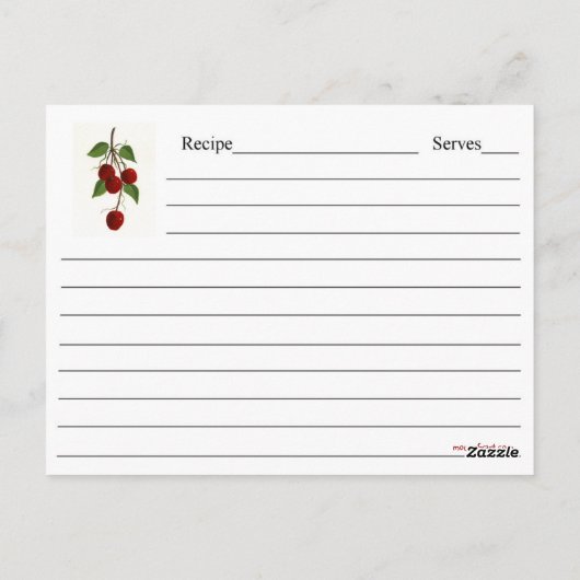 Cherries Recipe Card Briefkaart (Achterkant)