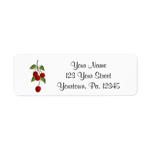 Cherries Return Address Labels (Voorkant)