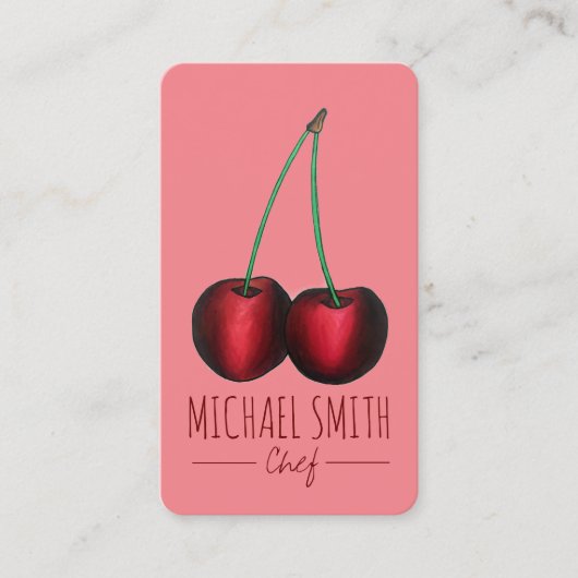 Cherries Ripe Red Cherry Fruit Chef Homemade Jam Visitekaartje (Voorkant)