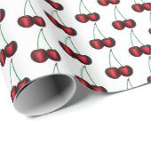 Cherries Ripe Red Cherry Summer Fruit Print Cadeaupapier (Rol Hoek)