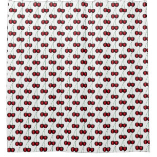 Cherries Ripe Red Cherry Summer Fruit Print Douchegordijn