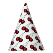 Cherries Ripe Red Cherry Summer Fruit Print Feesthoedjes (Rechts)