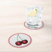 Cherries Ripe Red Cherry Summer Fruit Print Ronde Kartonnen Onderzetter (Insitu)
