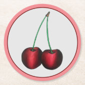 Cherries Ripe Red Cherry Summer Fruit Print Ronde Kartonnen Onderzetter (Voorkant)