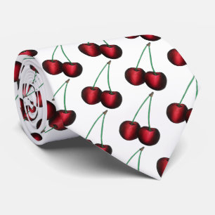 Cherries Ripe Red Cherry Summer Fruit Print Stropdas