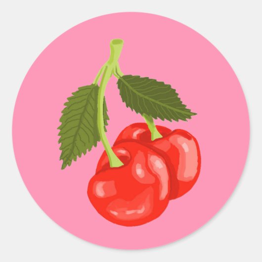 Cherries Ronde Sticker (Voorkant)