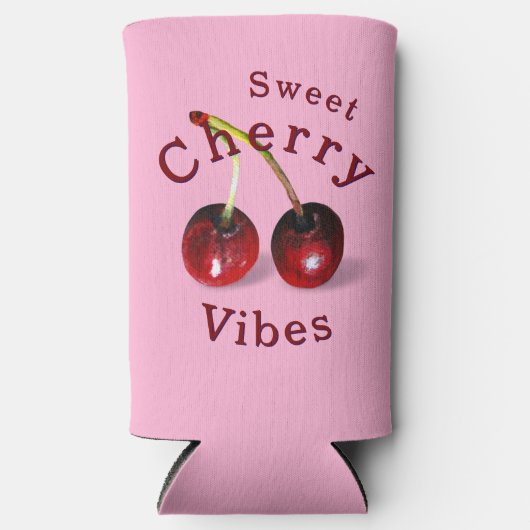 Cherries Slim Koelbox Seltzer Blikjeskoeler (Voorkant)