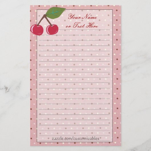Cherries Stationery Briefpapier (Voorkant)