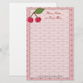 Cherries Stationery Briefpapier (Voorkant / Achterkant)