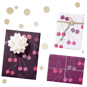Cherries Waterverf Pattern Inpakpapier Vel