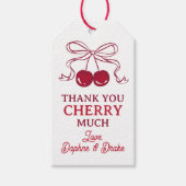 Cherries With Bow Thank You Cherry Much Wedding Cadeaulabel (Voorkant)