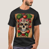 Cherriesskull Tattoo Design T-shirt (Voorkant)