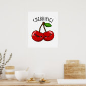 Cherrific Funny Red Cherry Fruit Pun Poster (Keuken)