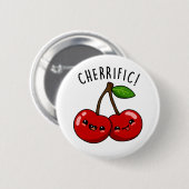 Cherrific Grappig Rood Cherry Pun Ronde Button 5,7 Cm (Voorkant /achterkant)