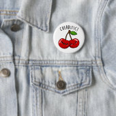 Cherrific Grappig Rood Cherry Pun Ronde Button 5,7 Cm (In situ)