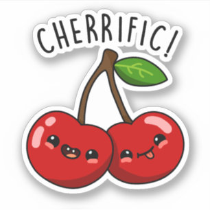 Cherrific Grappig Rood Cherry Pun Sticker