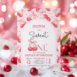 Cherry 1e Verjaardagsfeestje Coquette Cherry Verja Kaart