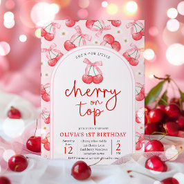 Cherry 1e Verjaardagsfeestje Coquette Cherry Verja Kaart