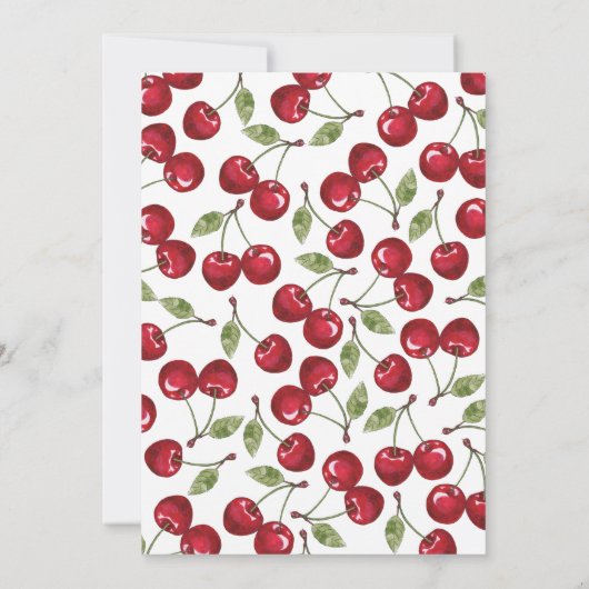 Cherry 1st Birthday Party | Eerste uitnodiging Ber (Achterkant)