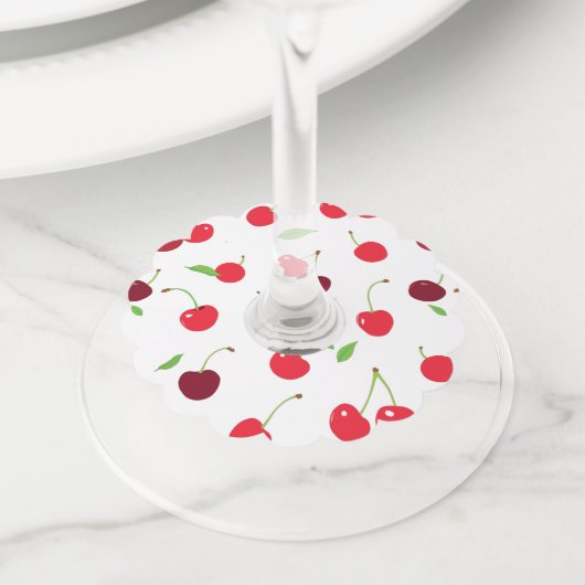 Cherry 4 wijnglaslabel (Dichtbij)