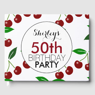 Cherry 50th Birthday Party Guest Book Gastenboek