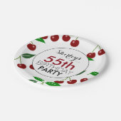 Cherry 55th Birthday Party Paper Borden Papieren Bordje (Gekanteld)