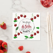 Cherry 65th Birthday Party Paper napkins Servet (Insitu)