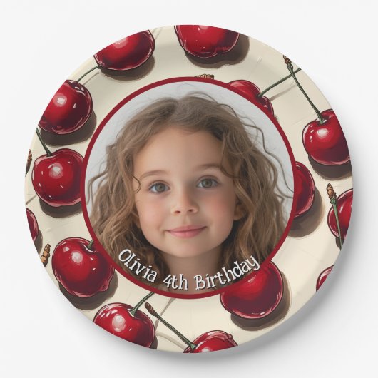 Cherry Aangepaste foto en naam Papier Bord (Voorkant)
