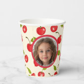 Cherry Aangepaste foto en naam Papieren bekers (Achterkant)