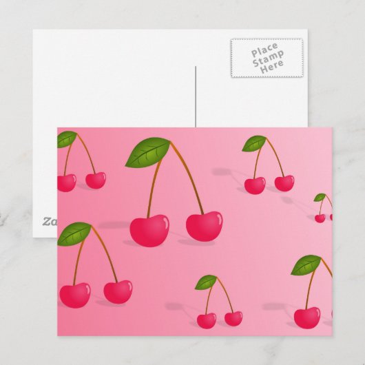Cherry-achtergrond Briefkaart (Voorkant / Achterkant)