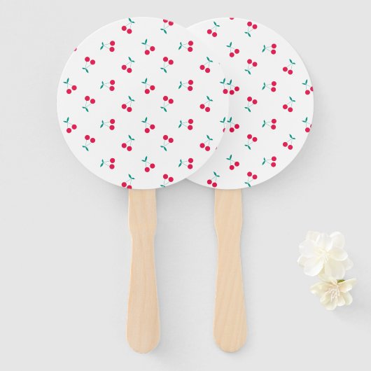 Cherry Aesthetic Cherries Pattern White Wedding Handwaaier (Voorkant en achterkant)