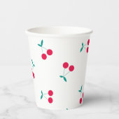 Cherry Aesthetics Cherry Pattern White Papieren Bekers (Voorkant)