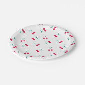 Cherry Aesthetics Cherry Pattern White Papieren Bordje (Gekanteld)
