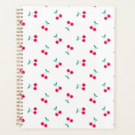 Cherry Aesthetics Cherry Pattern White Planner<br><div class="desc">Het minimalistische patroon van de zoete kersen in rood en wit is delicaat en perfect voor een zomerbruiloft.</div>
