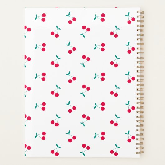 Cherry Aesthetics Cherry Pattern White Planner (Achterkant)