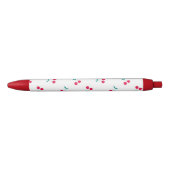 Cherry Aesthetics Cherry Pattern White Zwarte Inkt Pen (Voorkant)