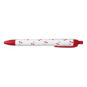 Cherry Aesthetics Cherry Pattern White Zwarte Inkt Pen (Bodem)