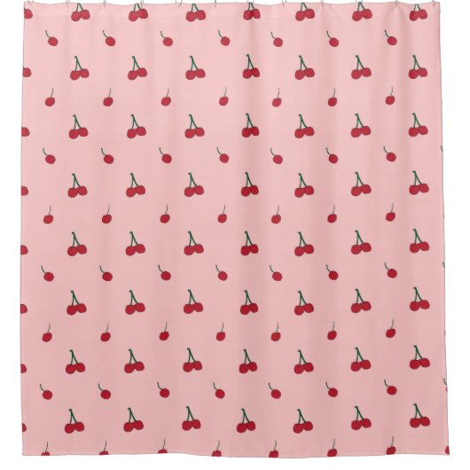 Cherry Allover Print Douchegordijn (Voorkant)