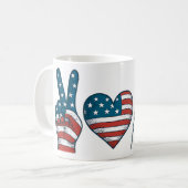 Cherry American Flag Coquette op 4 juli Koffiemok (Voorkant links)
