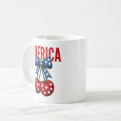 Cherry American Flag Coquette op 4 juli Koffiemok (Voorkant links)