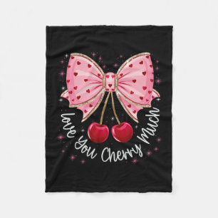 Cherry and Bows Schattige Cherry Love You Cherry M Fleece Deken