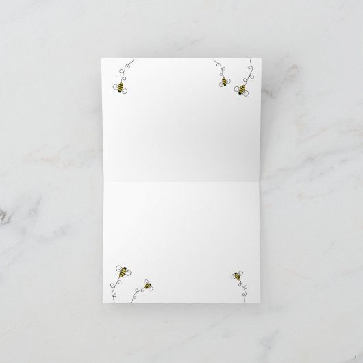 Cherry and Bumble Bee Blank kaart (Binnen)